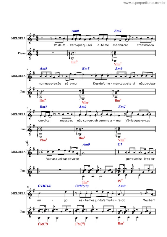 Partitura da música Várias Queixas v.2