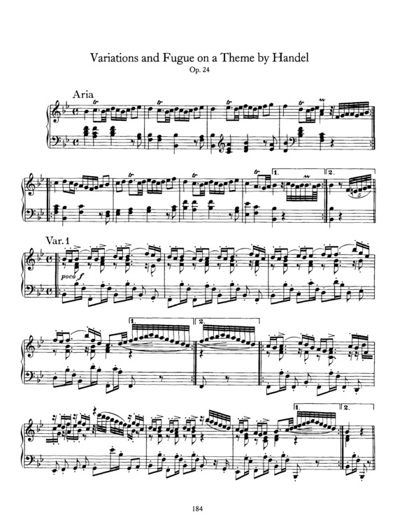 Partitura da música Variation &amp; Fugue on a Theme by Handel
