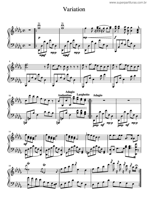 Partitura da música Variation Ave Maria