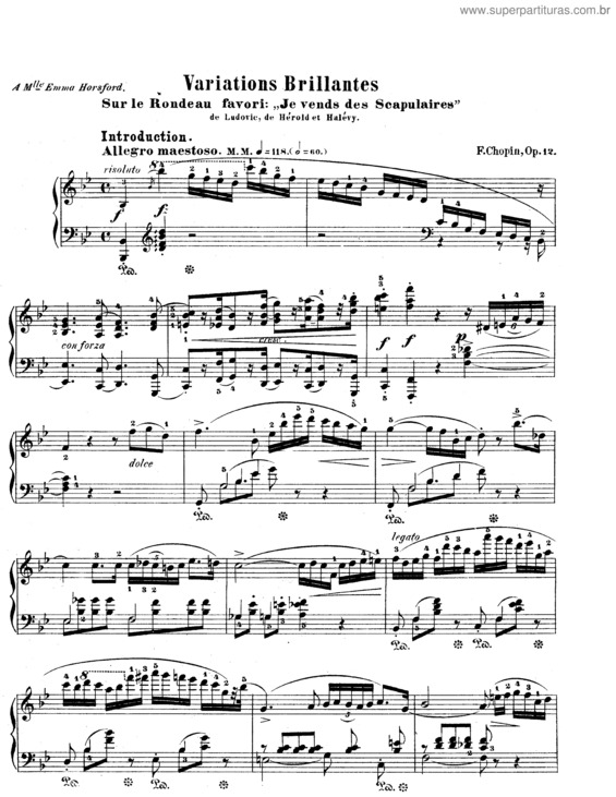 Partitura da música Variations brillantes in B-flat major