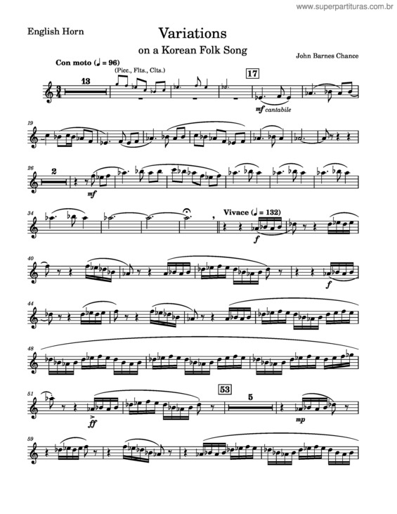 Partitura da música Variations On A Korean Folk Song