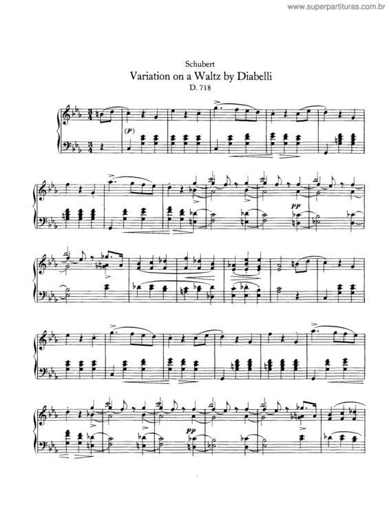 Partitura da música Variations on a Theme by Diabelli