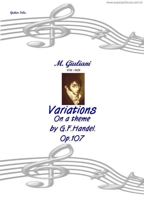 Partitura da música Variations on a theme by G. F. Handel