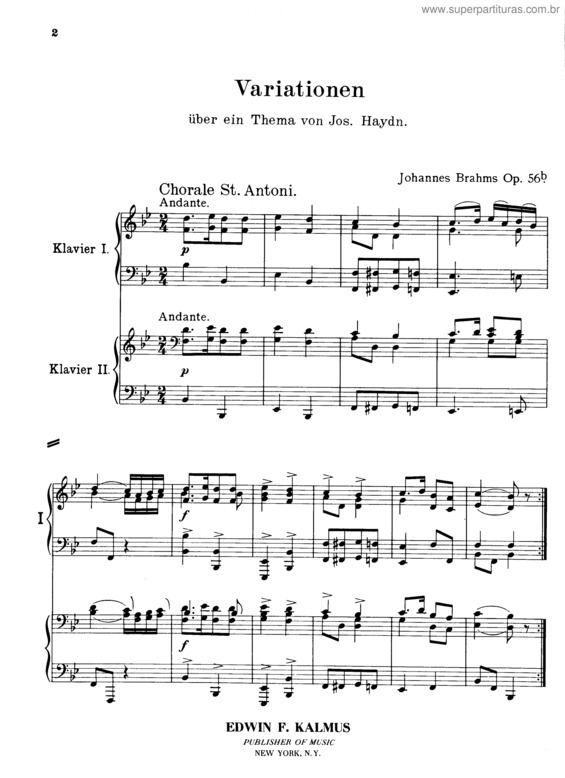 Partitura da música Variations on a Theme by Haydn