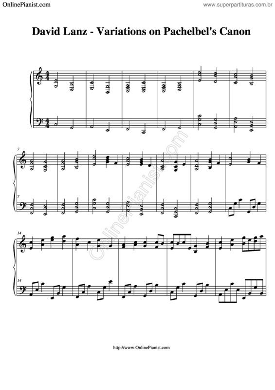 Partitura da música Variations On Pachelbel`s Canon