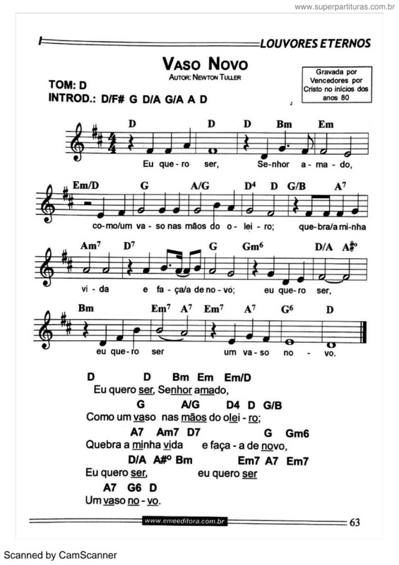 Partitura da música Vaso Novo v.4