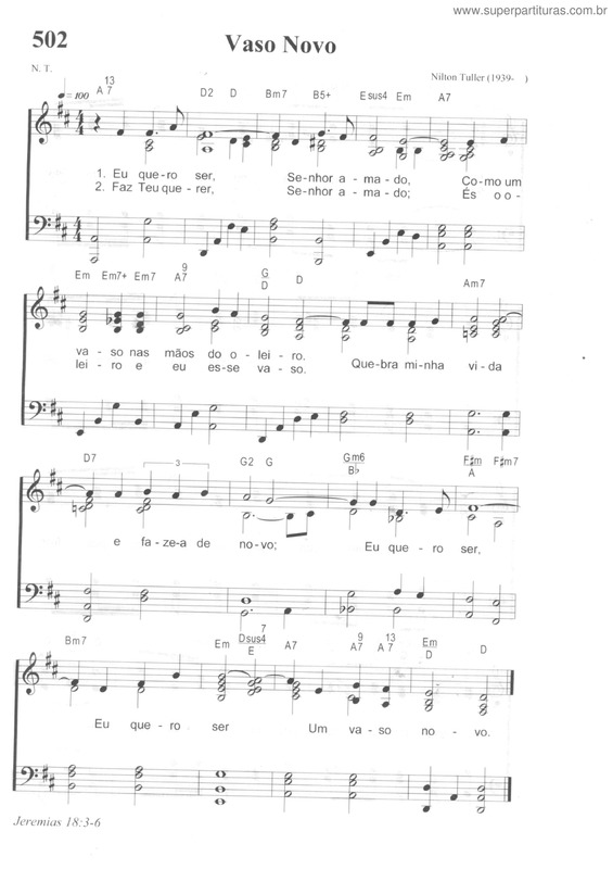 Partitura da música Vaso Novo v.5