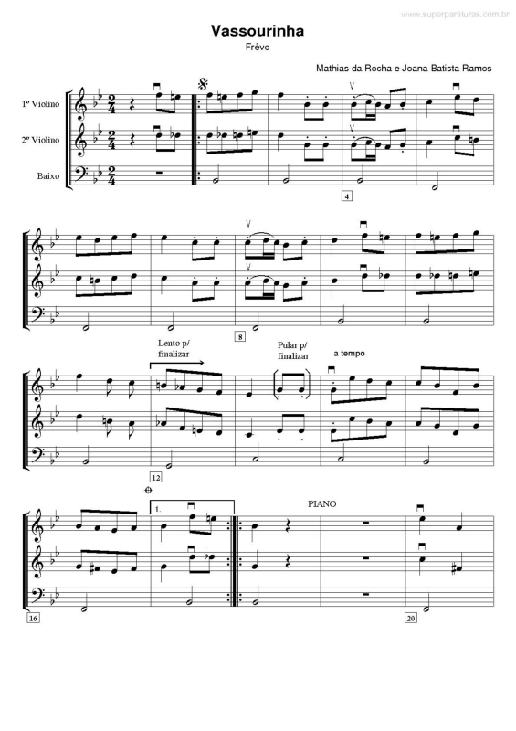 Partitura da música Vassourinha v.2