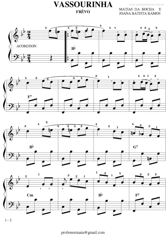 Partitura da música Vassourinha v.3