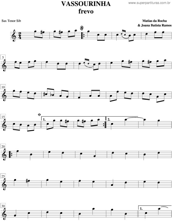 Partitura da música Vassourinha v.4