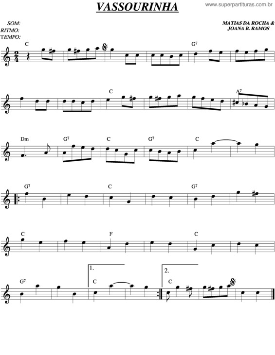 Partitura da música Vassourinha v.7