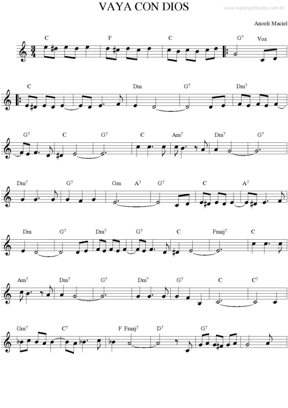 Partitura da música Vaya con Dios