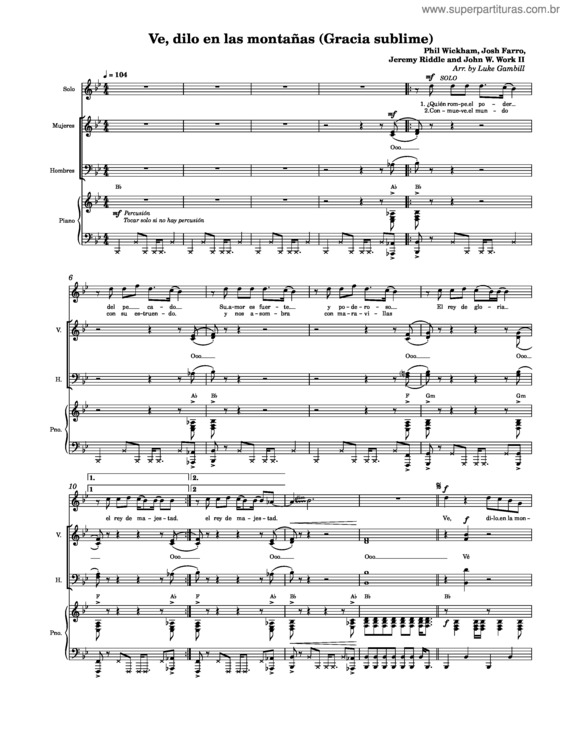 Partitura da música Ve, Dilo En El Monte