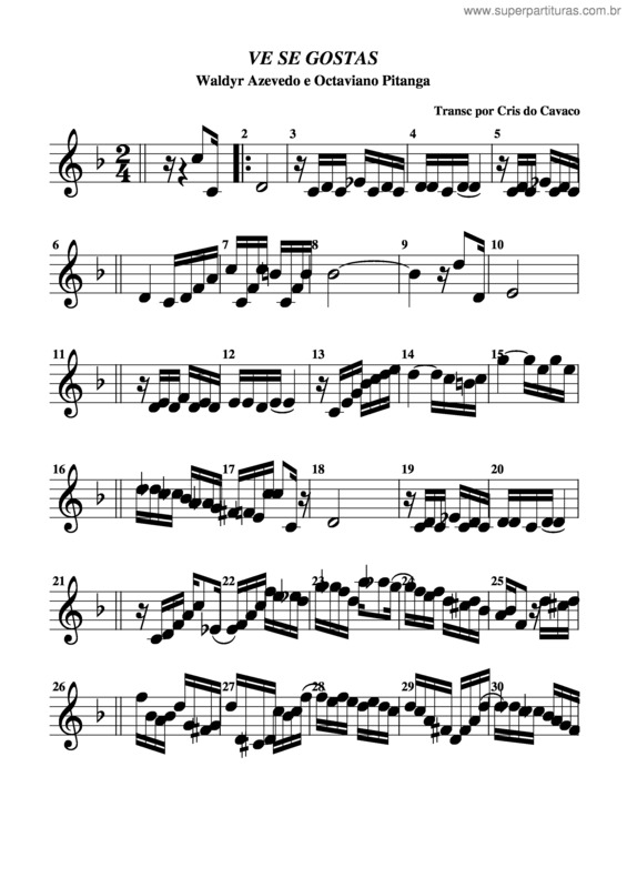 Partitura da música Vê Se Gostas v.5