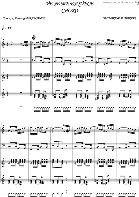 Partitura da música Vê Se Me Esquece v.5