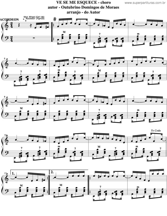 Partitura da música Vê Se Me Esquece v.6