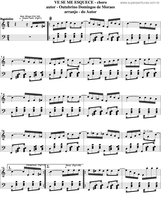 Partitura da música Vê Se Me Esquece v.7