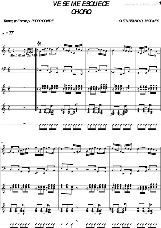 Partitura da música Ve se me Esquece