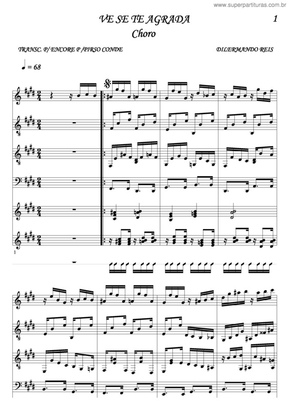 Partitura da música Ve Se Te Agrada v.3