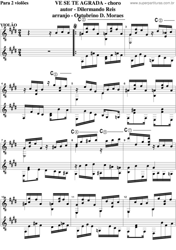 Partitura da música Vê Se Te Agrada v.5