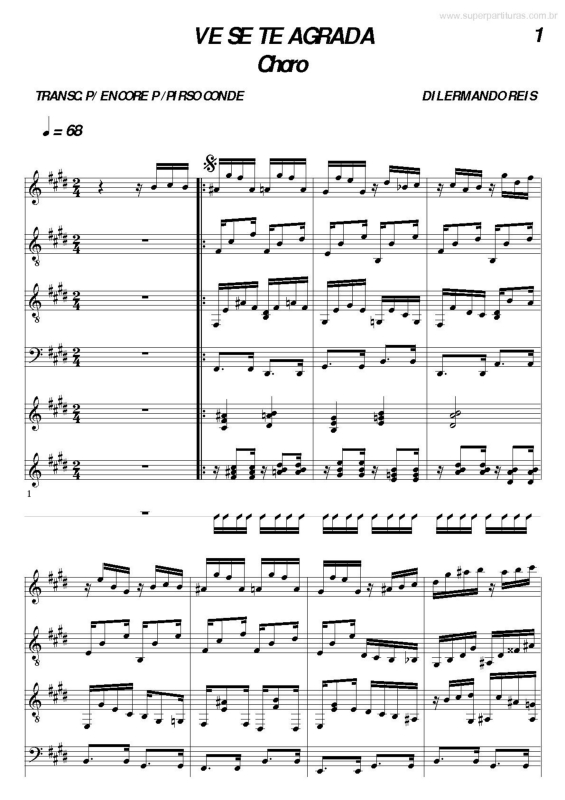 Partitura da música Ve se te Agrada