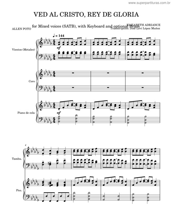Partitura da música Ved Al Cristo, Rey De Gloria