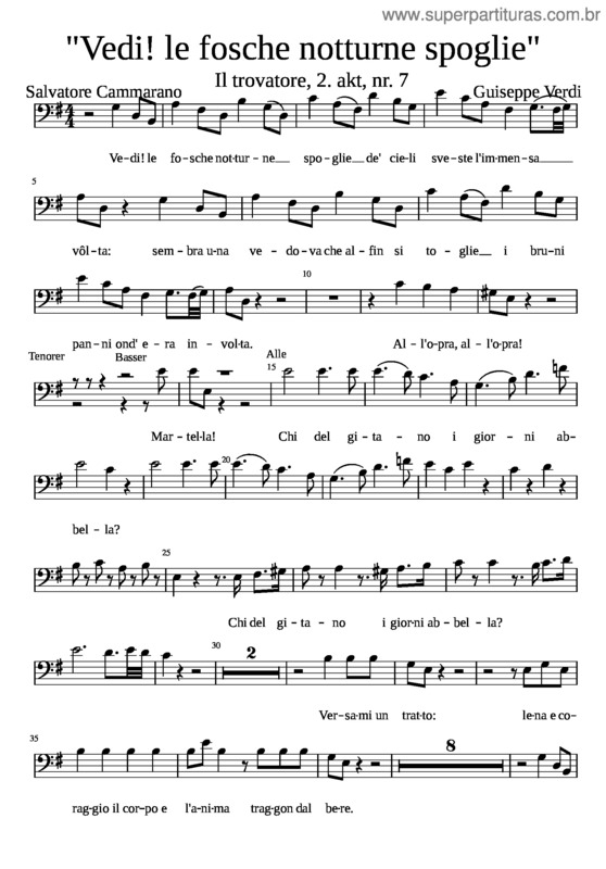 Partitura da música Vedi! Le Fosche Notturne Spoglie v.2