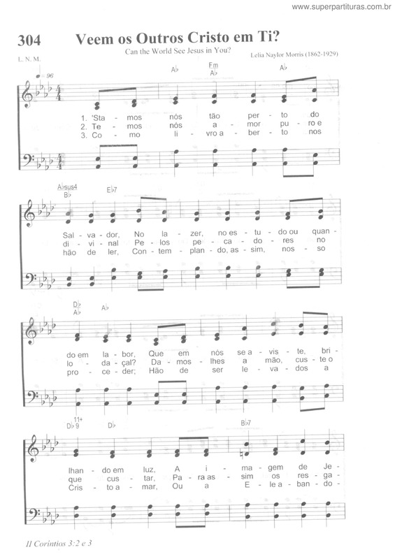 Partitura da música Veem Os Outros Cristo Em Ti?