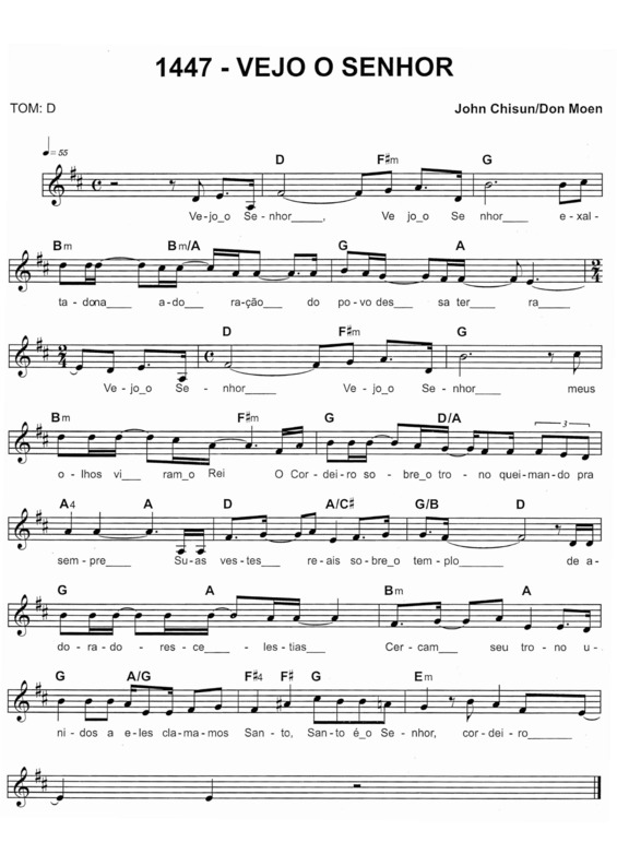 Partitura da música Vejo O Senhor