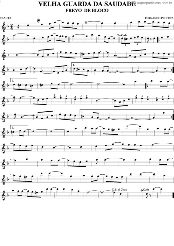 Partitura da música Velha Guarda Da Saudade