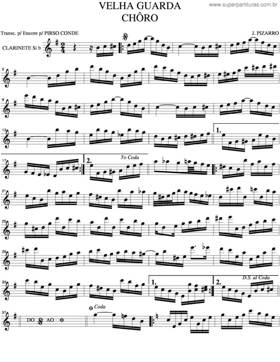 Partitura da música Velha Guarda