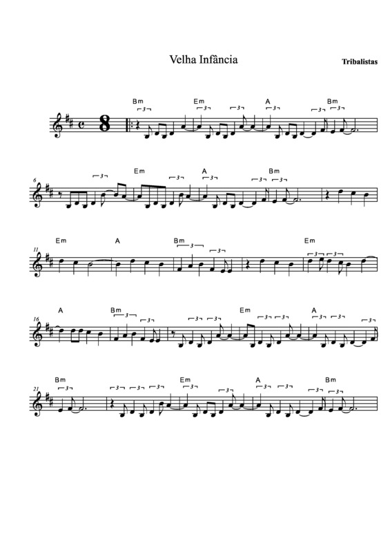 Partitura da música Velha Infância v.10