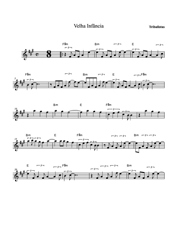 Partitura da música Velha Infância v.9