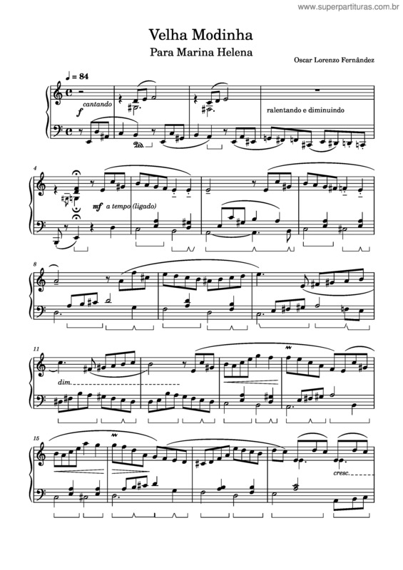 Partitura da música Velha_Modinha