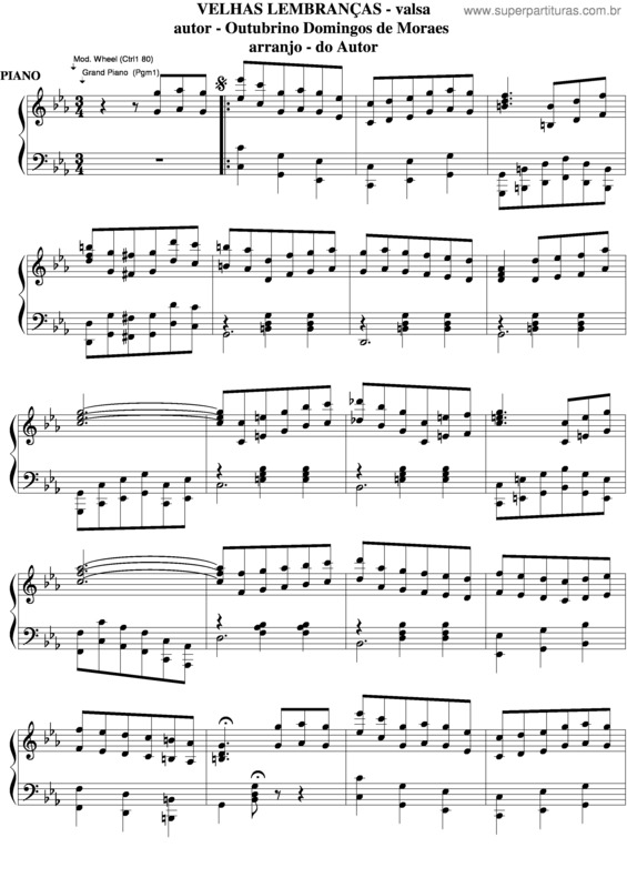 Partitura da música Velhas Lembranças v.6