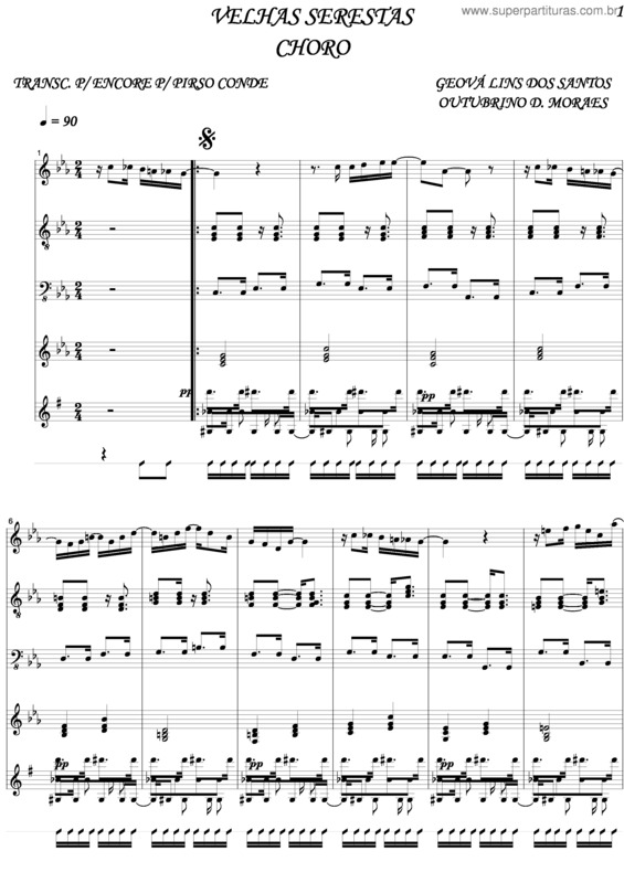 Partitura da música Velhas Serestas v.2