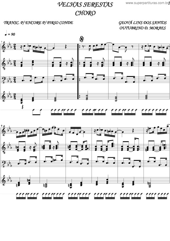 Partitura da música Velhas Serestas v.3