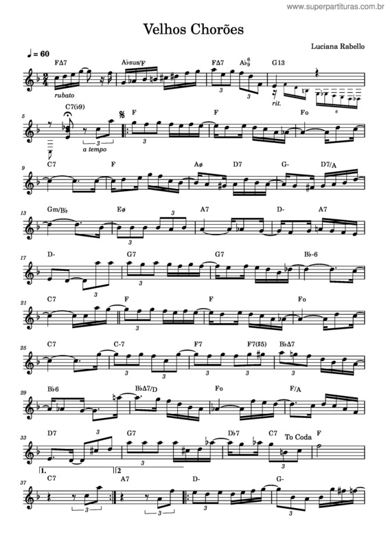 Partitura da música Velhos Choroes v.6
