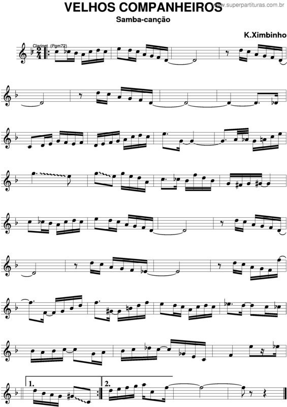 Partitura da música Velhos Companheiros