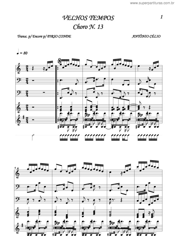 Partitura da música Velhos Tempos 