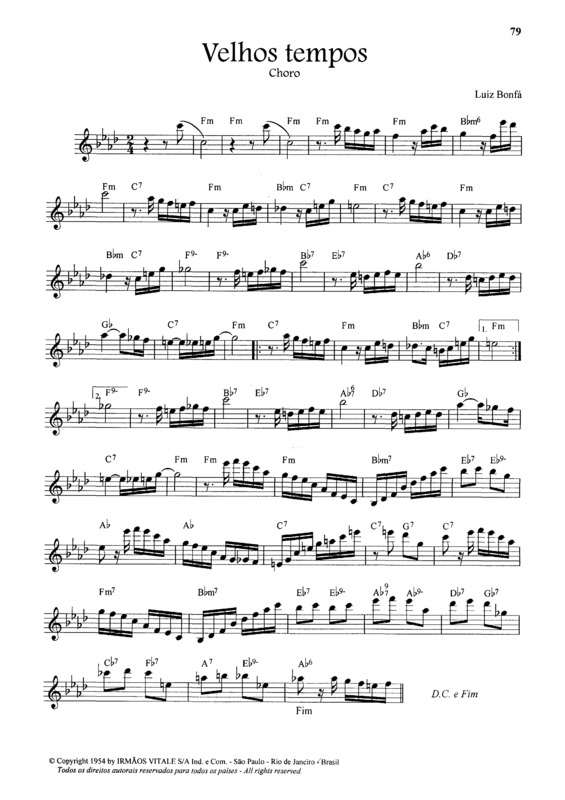 Partitura da música Velhos Tempos v.11