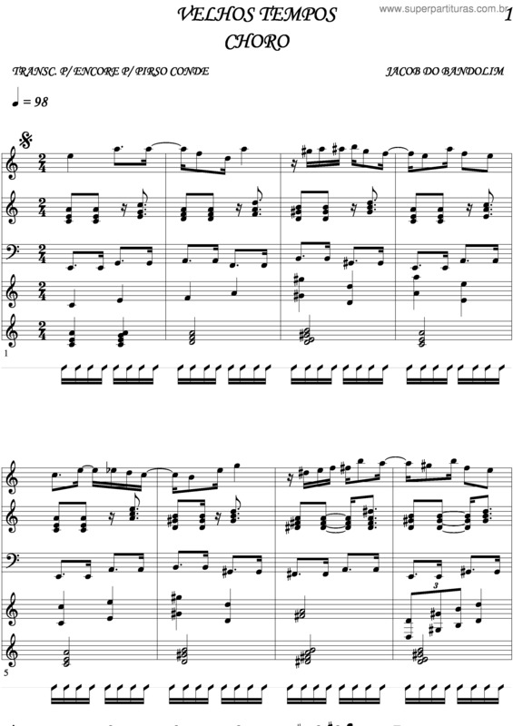 Partitura da música Velhos Tempos v.2