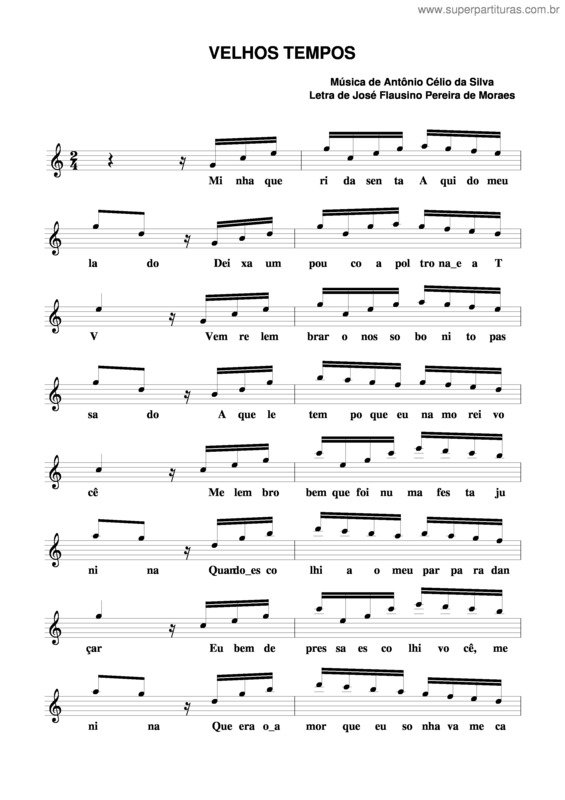 Partitura da música Velhos Tempos v.8