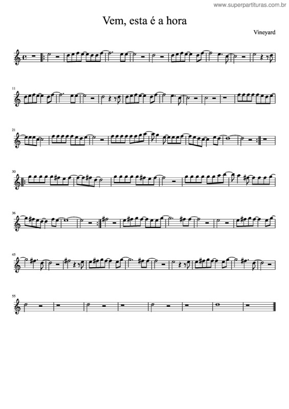 Partitura da música Vem, Esta É A Hora v.2