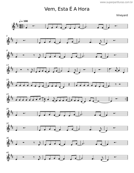Partitura da música Vem, Esta É A Hora v.3
