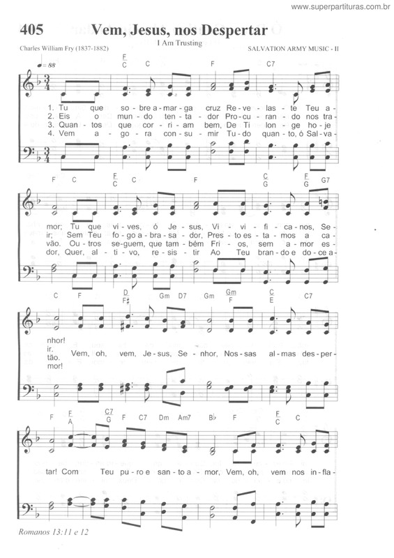 Partitura da música Vem, Jesus, Nos Despertar