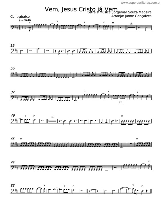 Partitura da música Vem, Jesus Cristo Já Vem – Jorgemar Souza Madeira