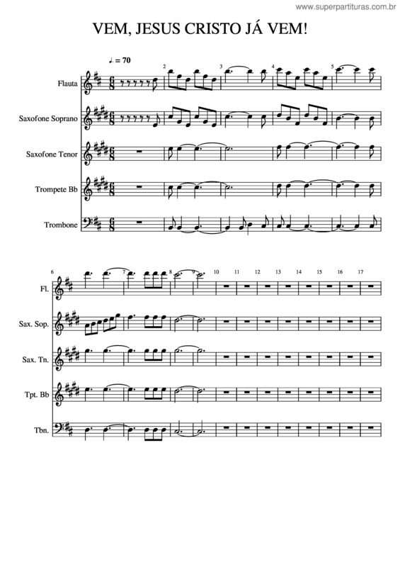 Partitura da música Vem, Jesus Cristo Já Vem v.2