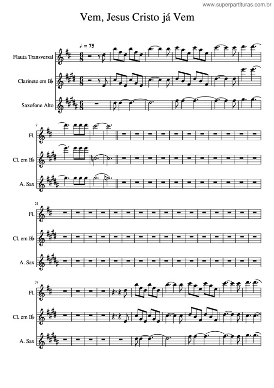 Partitura da música Vem, Jesus Cristo Já Vem