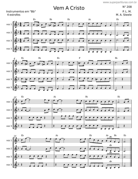 Partitura da música Vem A Cristo – Misc Praise Songs